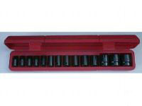 BERGEN 15pc 1/2"Dr SHALLOW IMPACT SOCKETS 