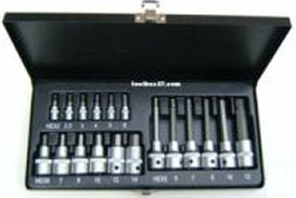 US PRO TOOLS 19pc 1/4" & 1/2" HEX BIT SOCKETS 