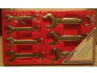 US PRO TOOLS 7pc STUBBY SPANNER SET (AF) 3/8" - 3/4" 
