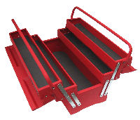Buffalo Box Cantilever Tool Box - 4 Tray & Centre Storage Area RED