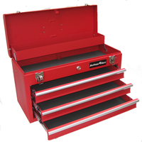 Buffalo Box 20" 3 Drawer Portable Tool Box - Ball Bearing Slides RED