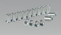 Rivet Nut Flat Head Aluminium M6 x 1.0mm (1.0-4.0mm Cap) Pack of 15 (List Price £5.95 exc VAT) AK396/4