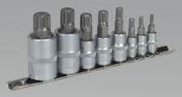 Spline Socket Bit Set 8pc 1/4", 3/8" & 1/2"Sq Drive (List Price £23.95 exc VAT) AK6214