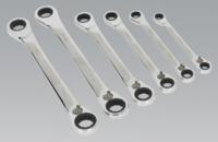 Ratchet Spanner Set 6pc Double Ring Reversible 15° Offset (List Price £139.95 exc VAT) AK63831