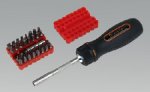 Fine Tooth Ratchet Screwdriver Set 34pc (List Price £23.45 exc VAT) AK6490