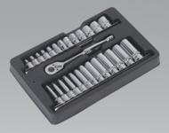 Ratchet Wrench & Socket Rail Set 27pc 1/4"Sq Drive (List Price £54.95 exc VAT) AK66481