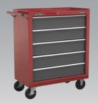 Rollcab 5 Drawer with Ball Bearing Runners - Red/Grey (List Price £249.95 exc VAT) AP22505BB