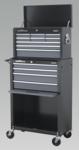 Topchest & Rollcab Combination 13 Drawer with Ball Bearing Runners - Black/Grey (List Price £399.95 exc VAT) AP2513B