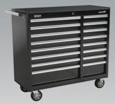Rollcab 16 Drawer with Ball Bearing Runners Heavy-Duty - Black (List Price £1199.95 exc VAT) AP41169B