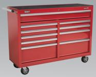 Rollcab 10 Drawer with Ball Bearing Runners Heavy-Duty - Red (List Price £1299.95 exc VAT) AP56209