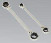 Ratchet Ring Spanner Set Reversible 4-in-1 2pc Metric (List Price £39.95 exc VAT) S0839