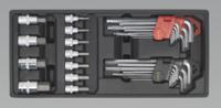 Tool Tray with Hex/Ball-End Hex Keys & Socket Bit Set 29pc (List Price £64.95 exc VAT) TBT07