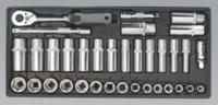 Tool Tray with Socket Set 35pc 3/8"Sq Drive (List Price £94.95 exc VAT) TBT34