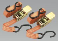 Ratchet Tie Down 2pc 25mm x 5mtr Polyester Webbing 800kg Load Test (List Price £16.95 exc VAT) TD115
